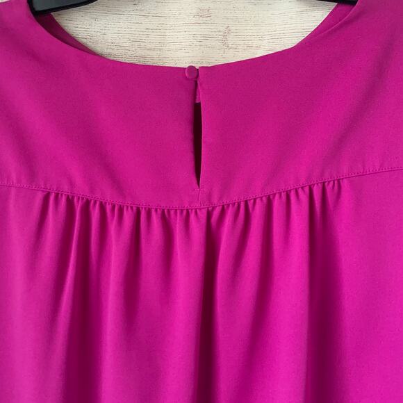 Lands' End Fushia Pink Tulip Sleeve Blouse Size 14 - Picture 10 of 15